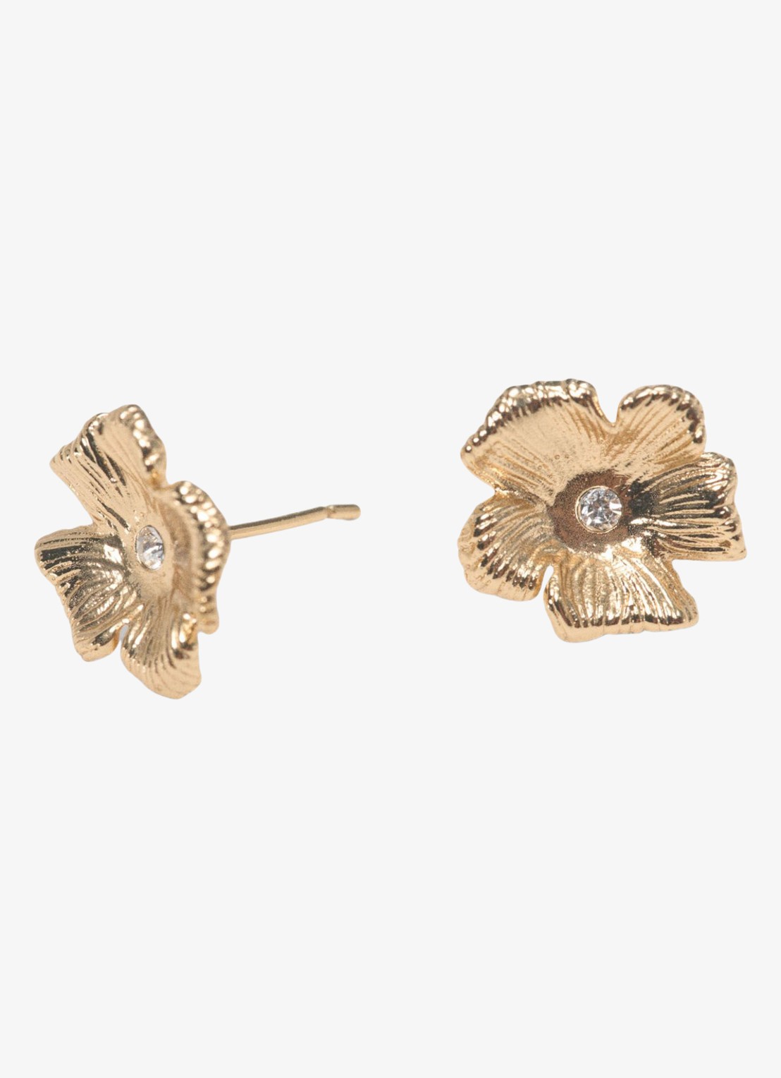 Maje Nflowerpuce oorknopjes van messing - detail 3 goud