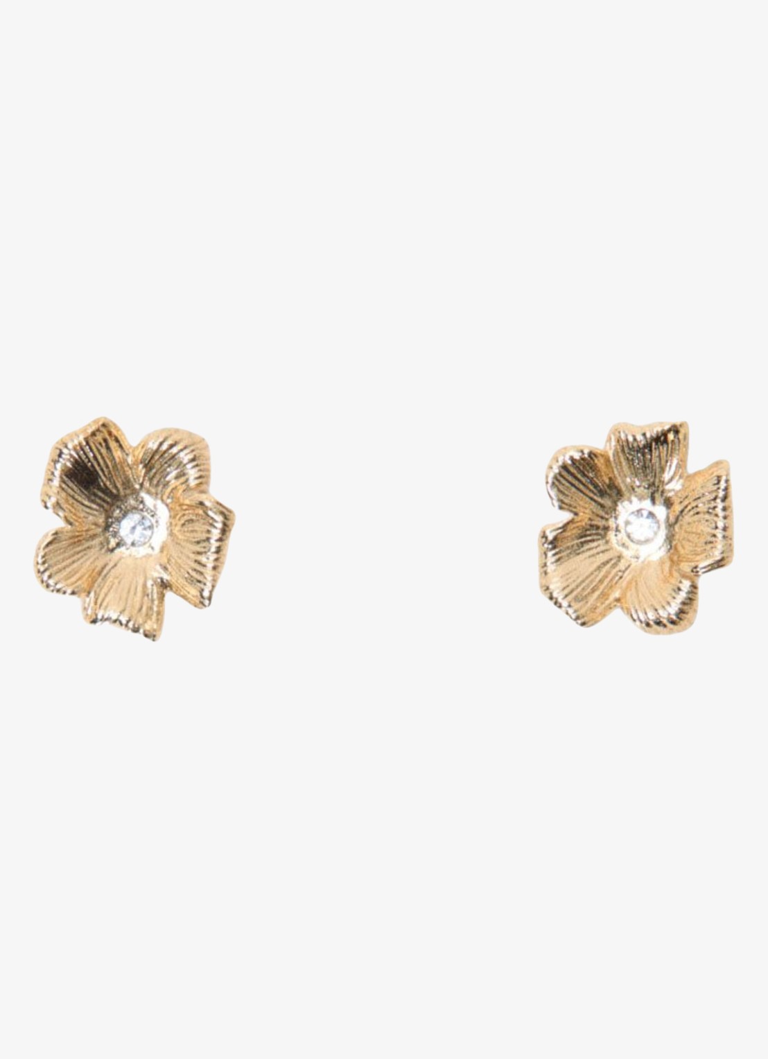 Maje Nflowerpuce oorknopjes van messing - voorkant 5 goud