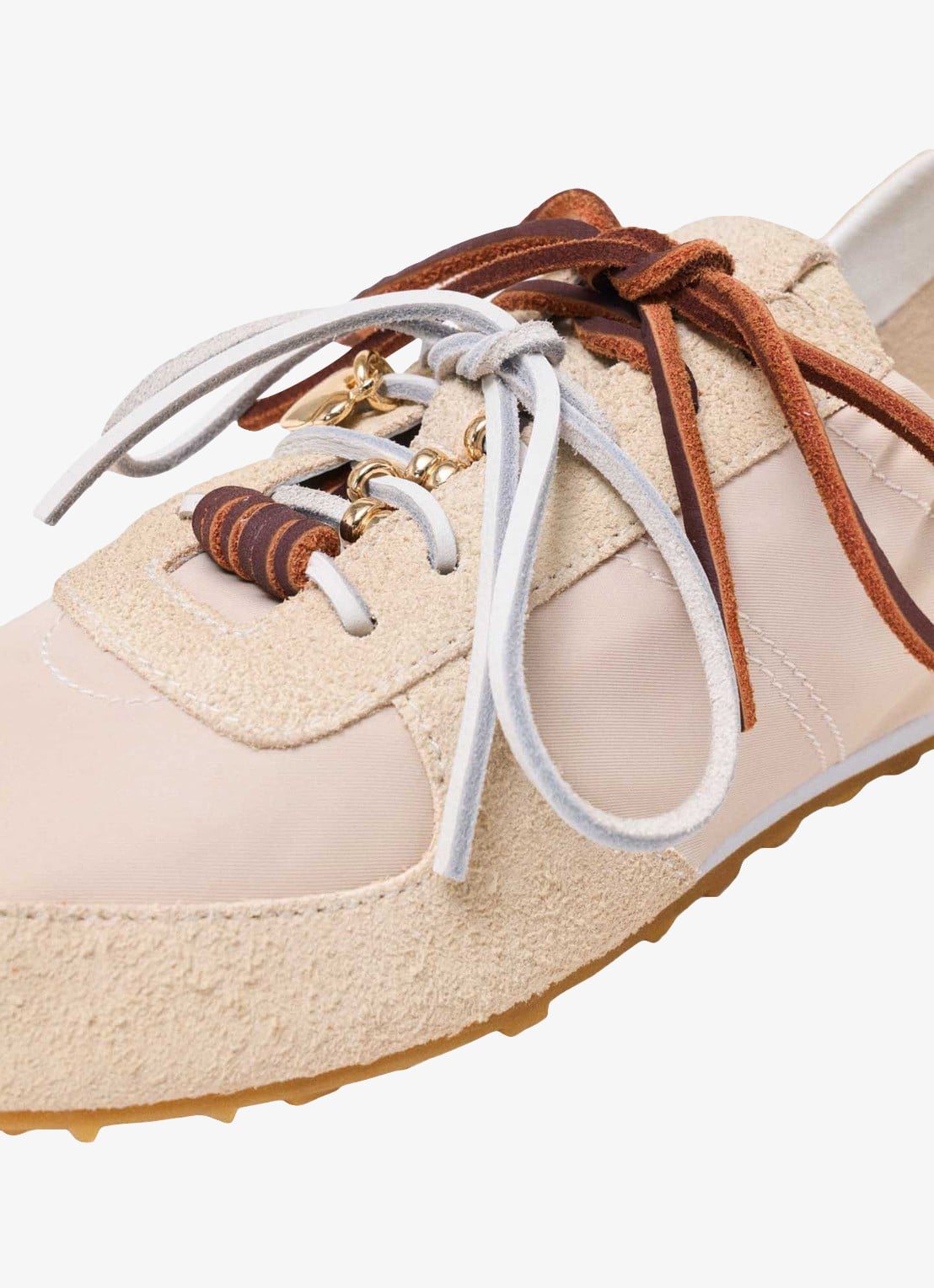 Maje Nylon sneakers met meerdere veters - detail 7 wit