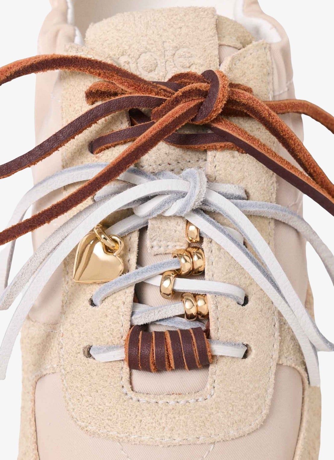 Maje Nylon sneakers met meerdere veters - voorkant 3 wit