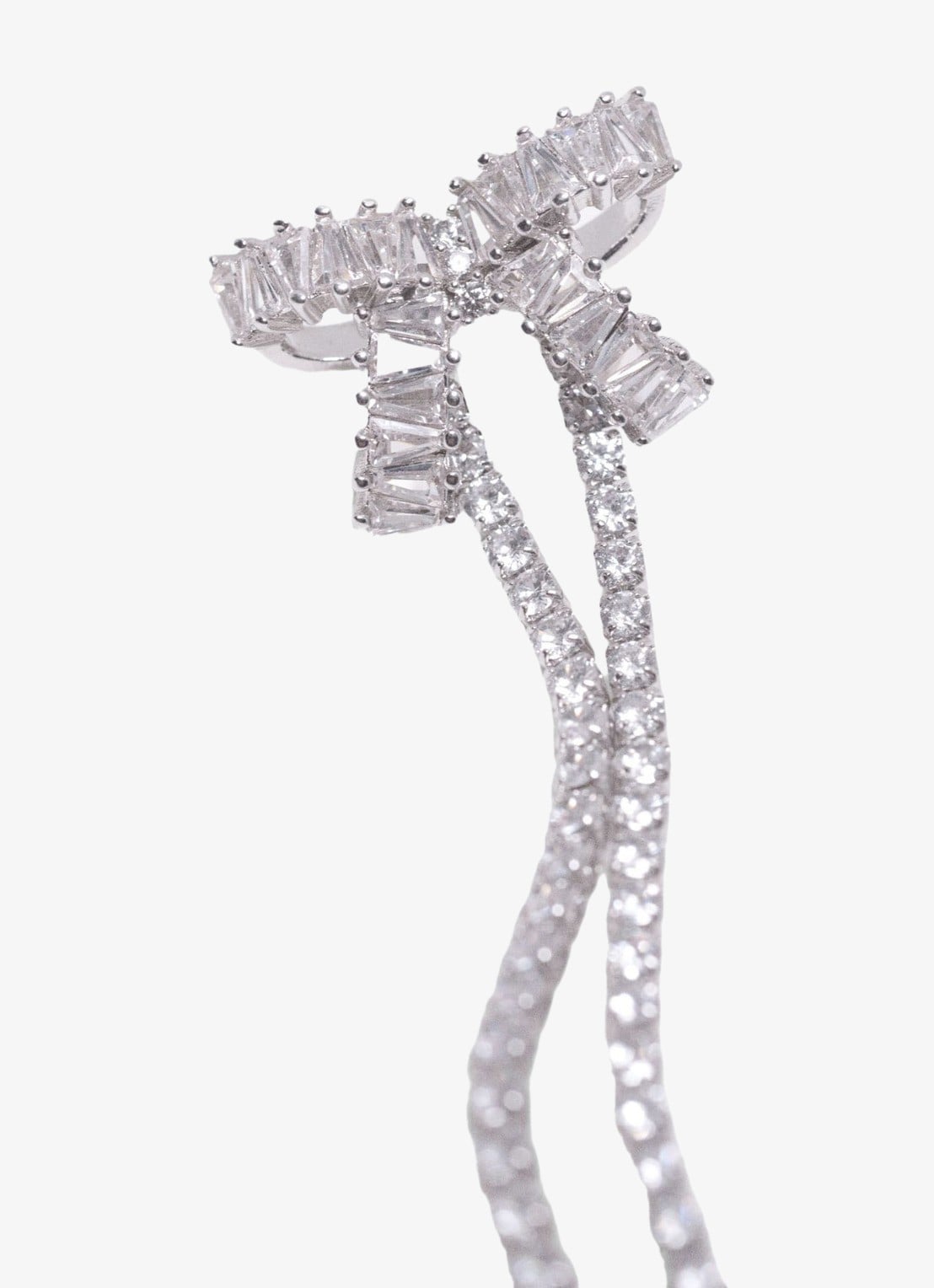 Maje Oorhangers met zirkonia - achterkant 4 zilver