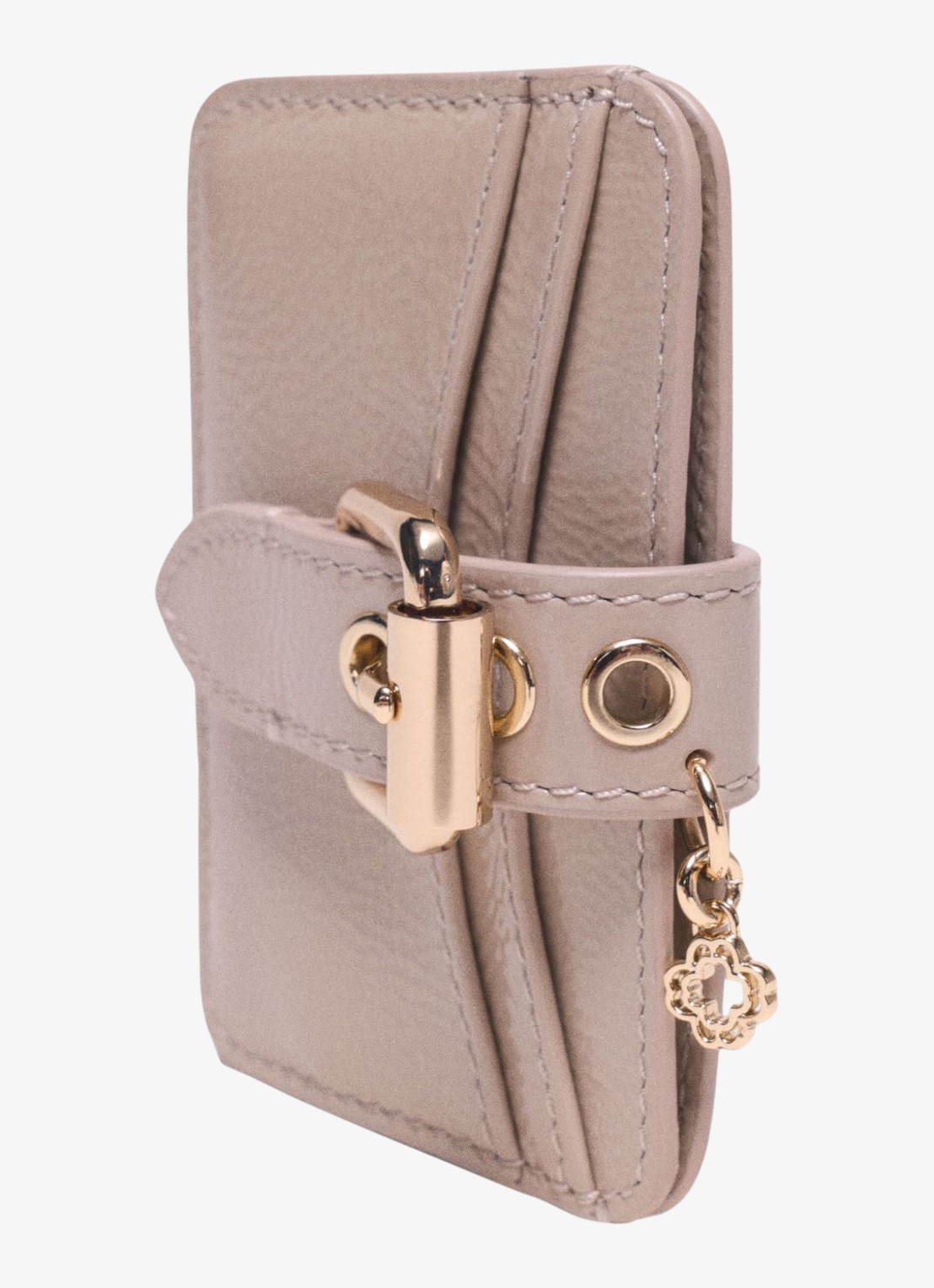 Maje Pasjeshouder van leer - detail 3 beige