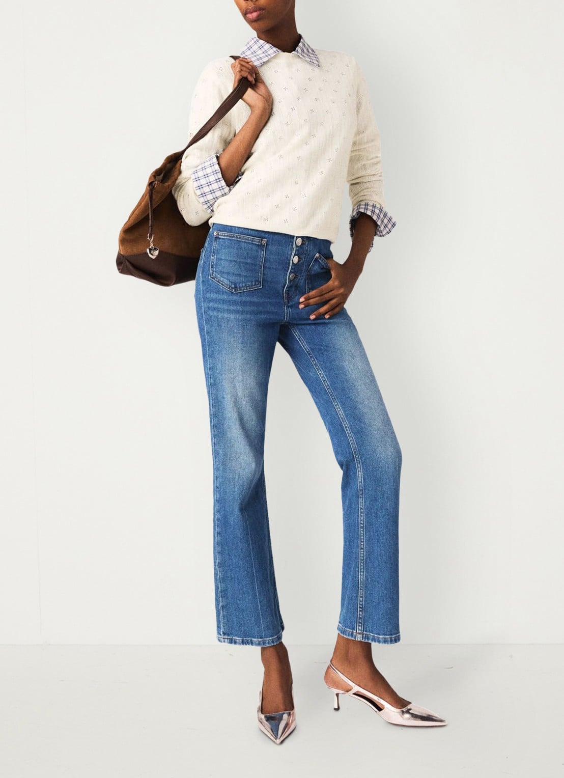 Maje Passiony flared jeans met opgestikte zakken - detail 3 indigo