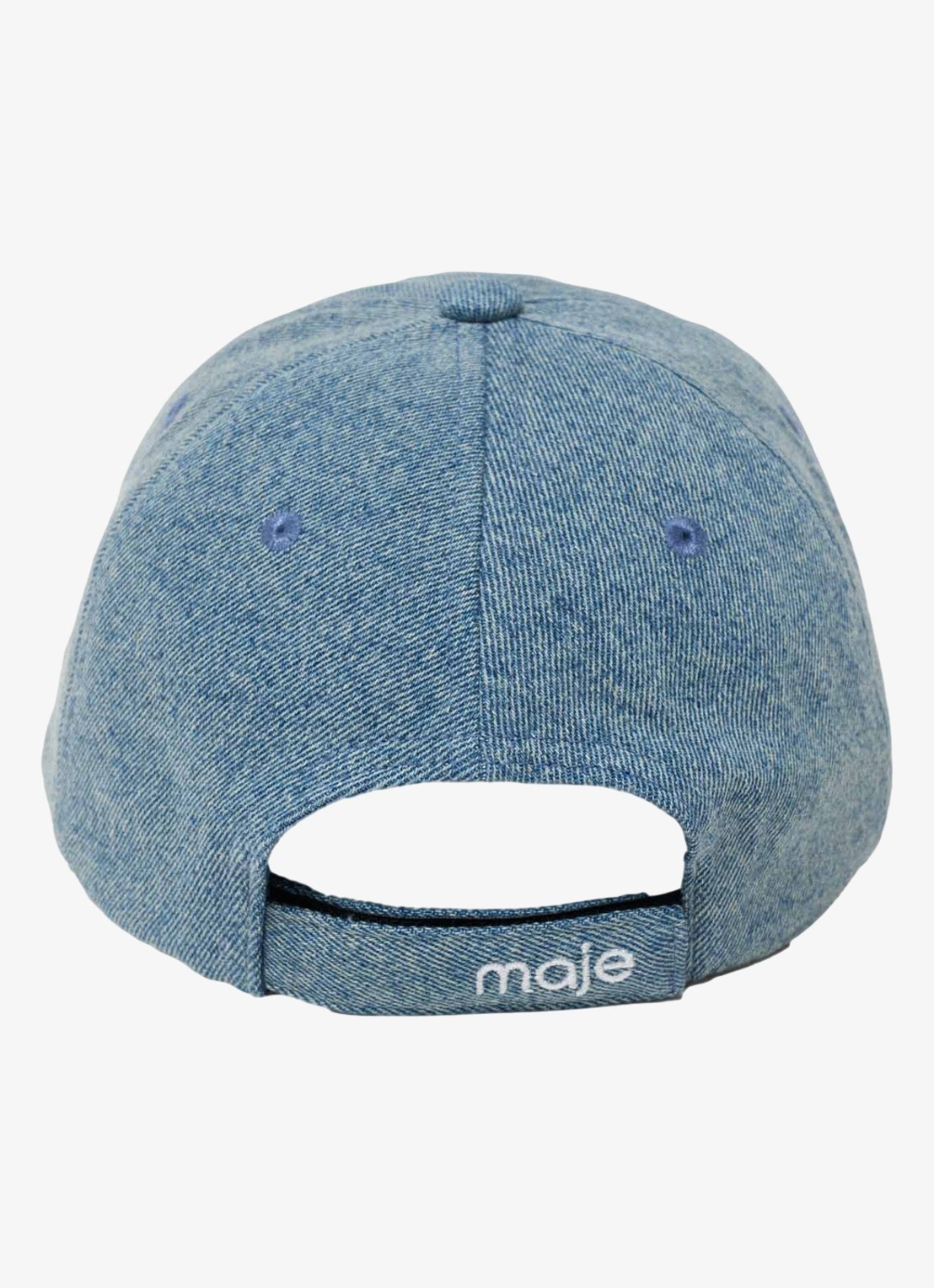 Maje Pet van denim met borduring - achterkant 6 donkerblauw