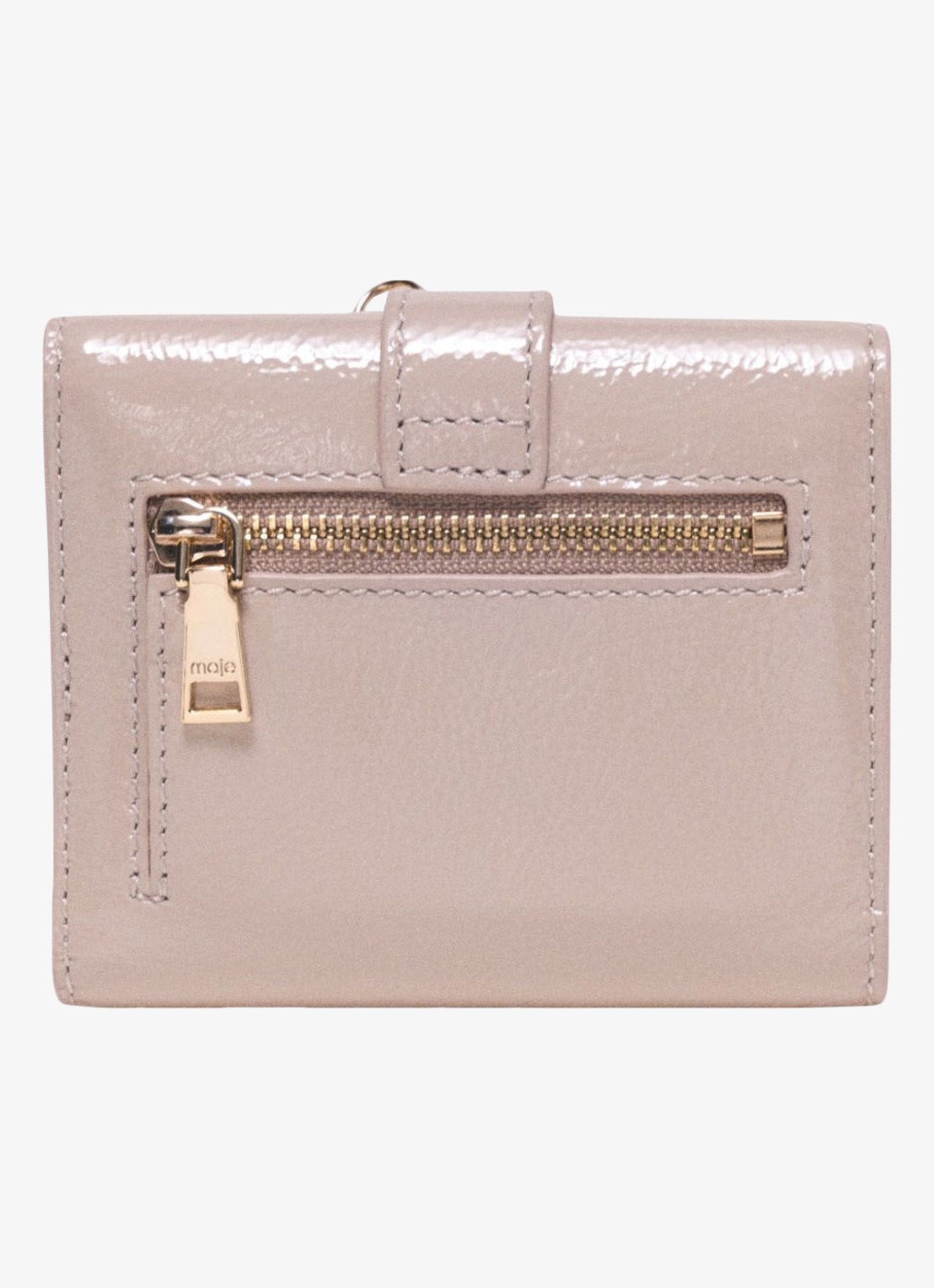 Maje Portemonnee van leer - detail 5 beige