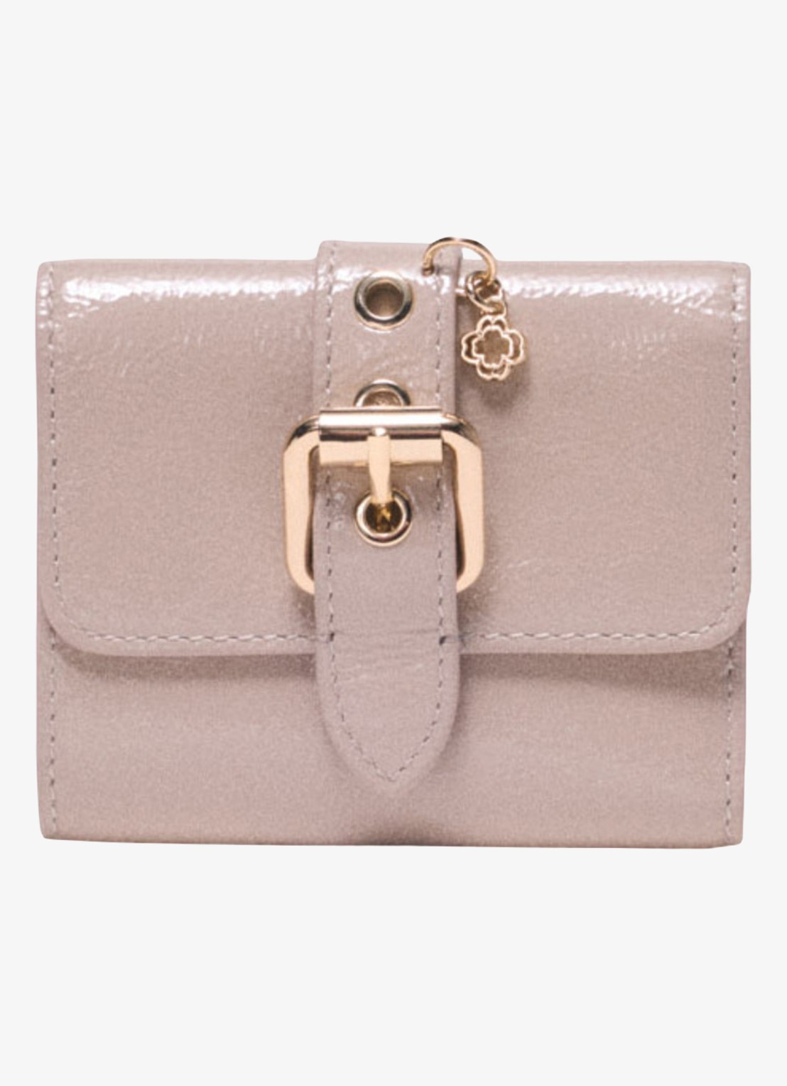 Maje Portemonnee van leer - voorkant beige