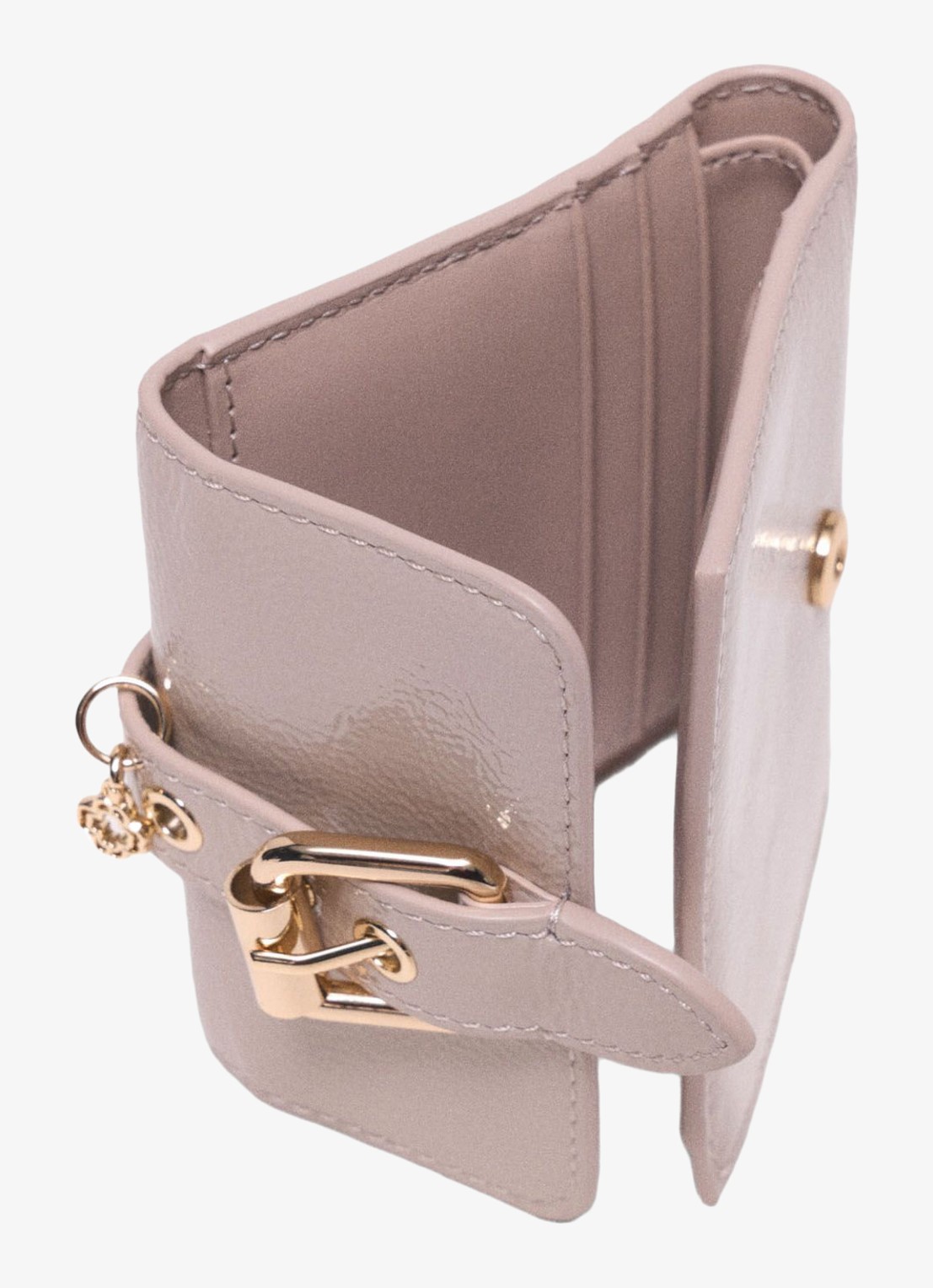 Maje Portemonnee van leer - voorkant 2 beige
