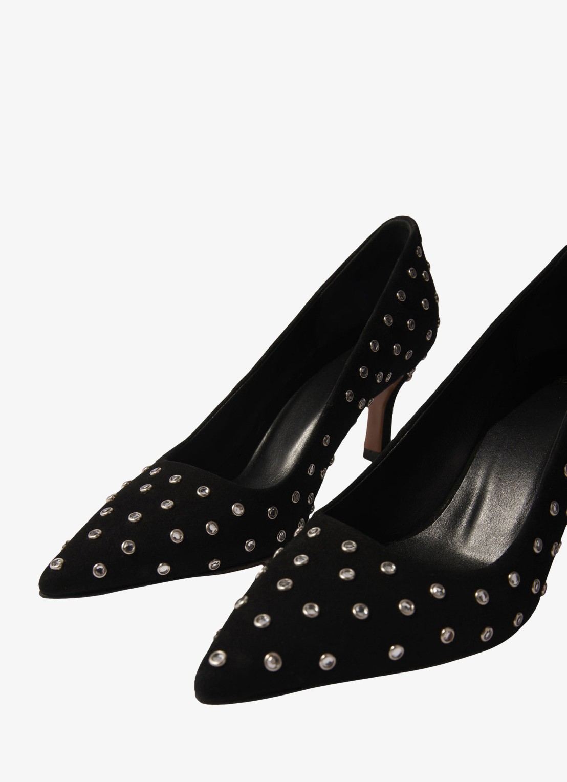 Maje Pump van geitenleer met studs - detail jeans