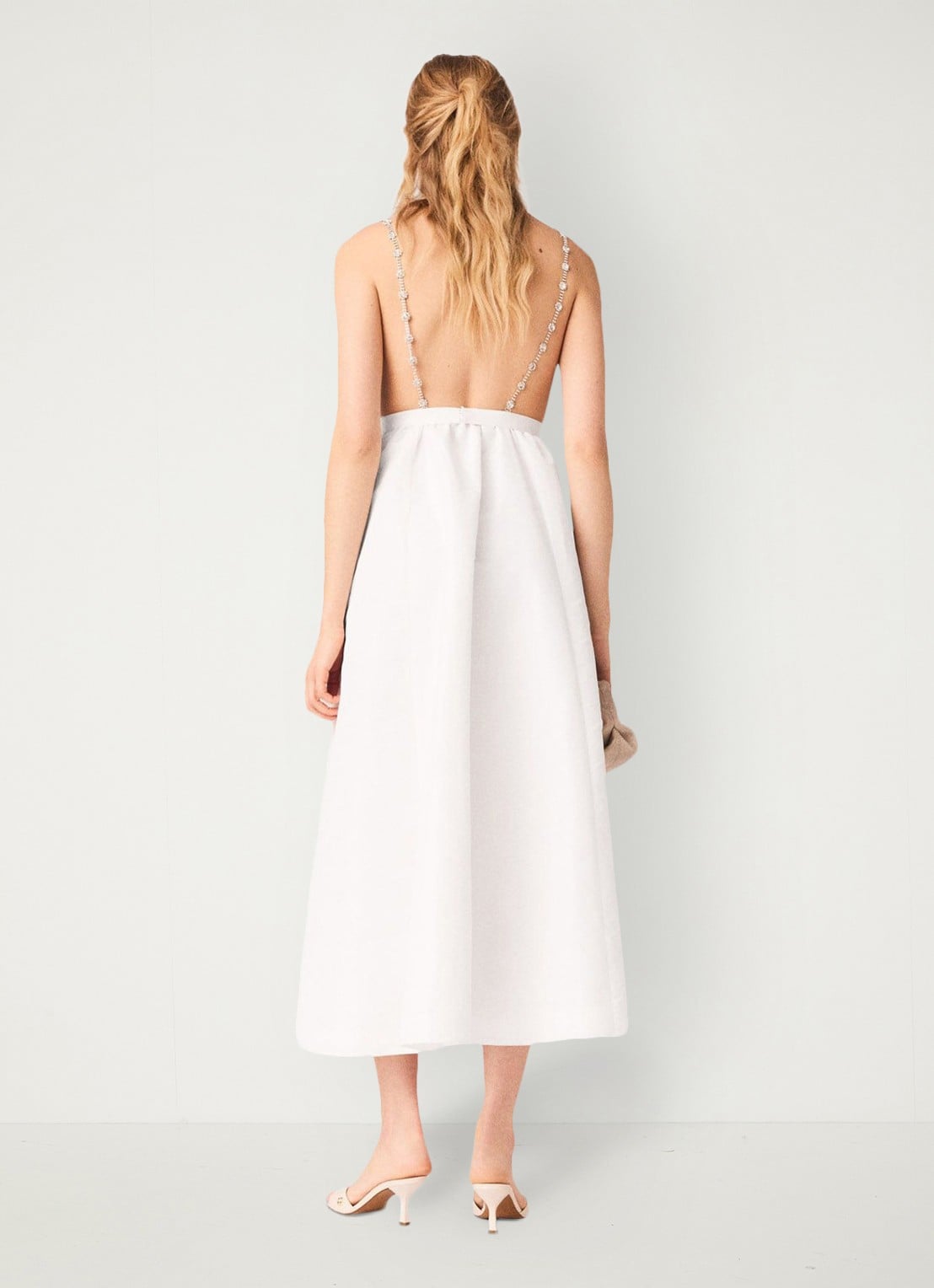 Maje Rapassa midi jurk met strass - achterkant 5 wit