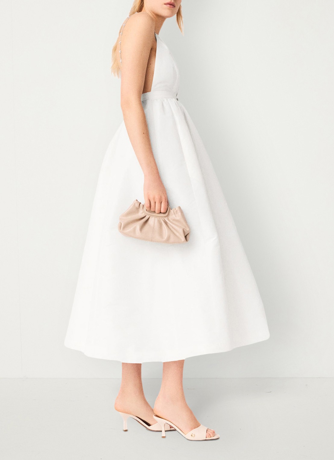 Maje Rapassa midi jurk met strass - detail wit
