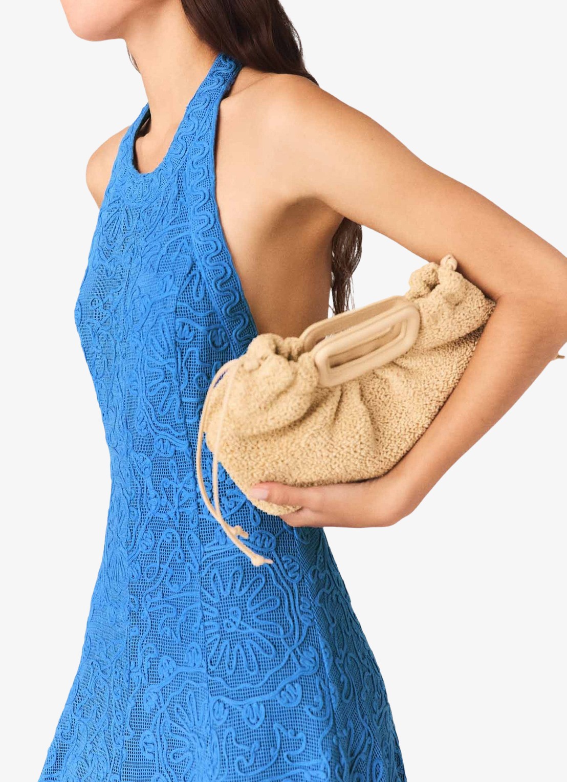 Maje Raros midi jurk met borduring - detail 5 donkerblauw