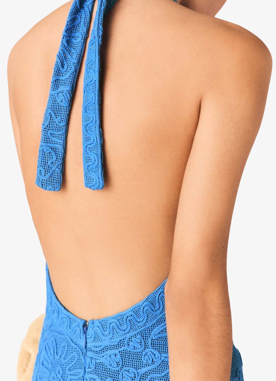 Maje Raros midi jurk met borduring - detail 6 donkerblauw