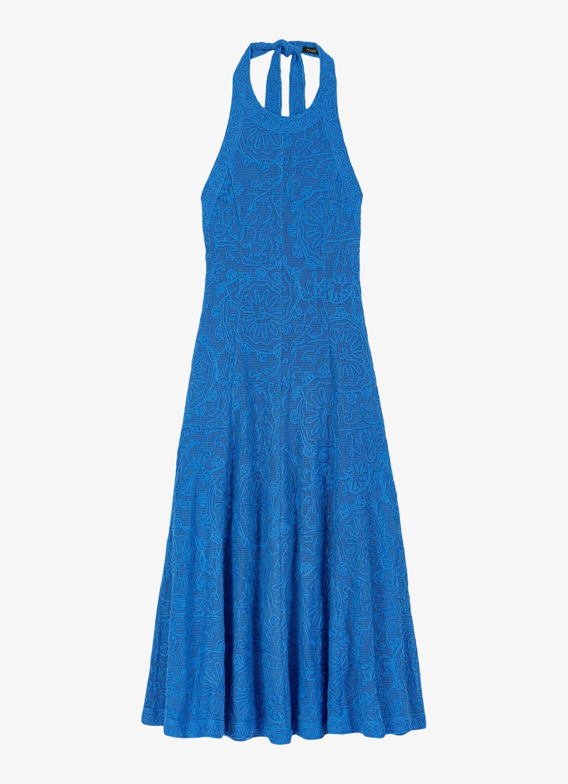 Maje Raros midi jurk met borduring - voorkant 7 donkerblauw