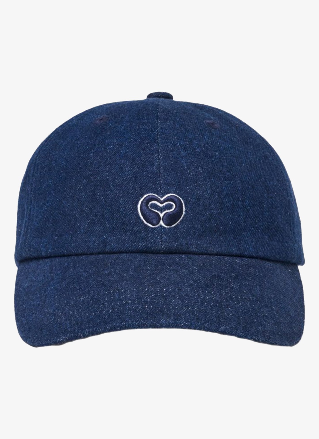 Maje Raw denim pet met logo - voorkant 6 marineblauw