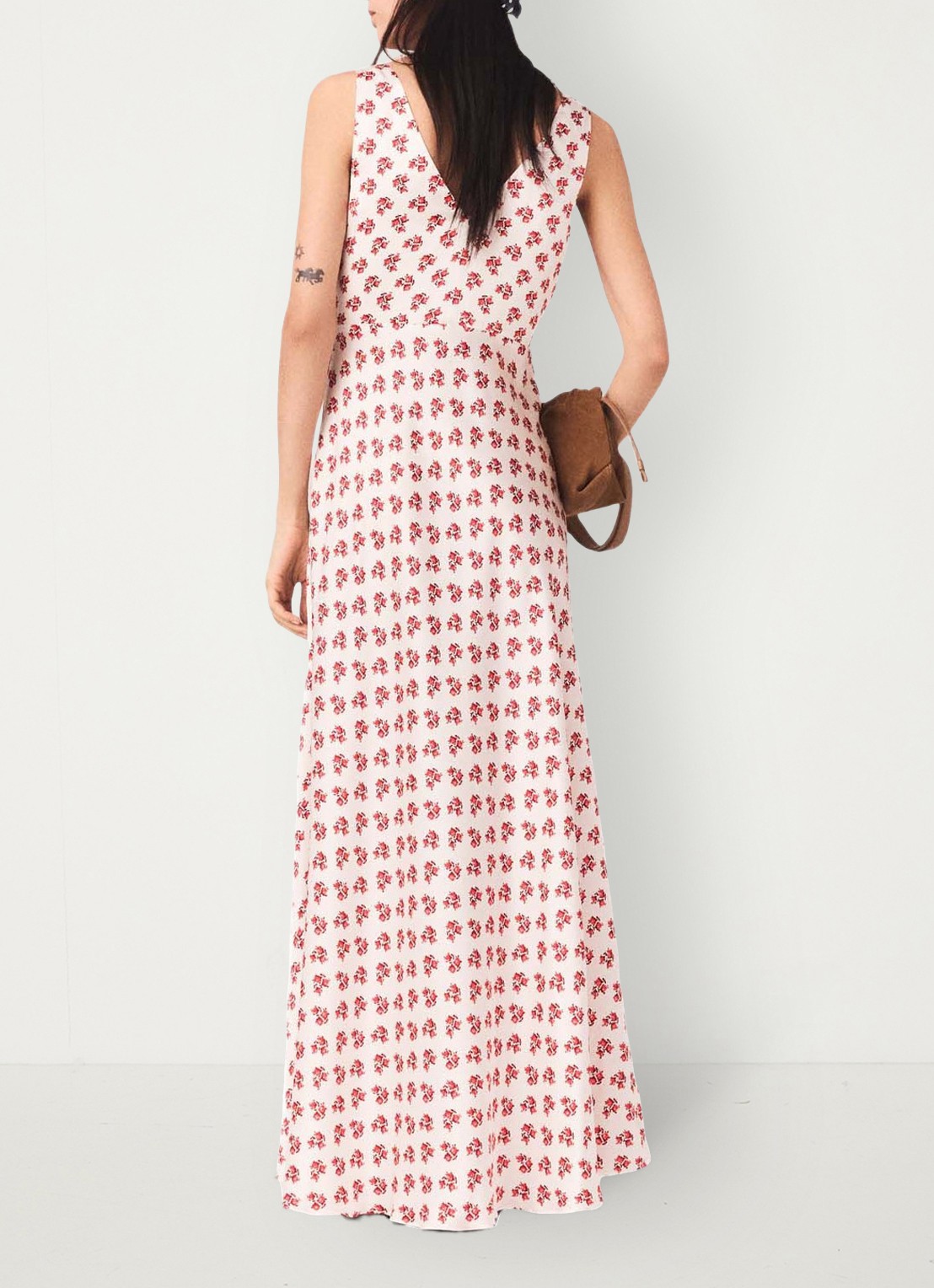 Maje Renisity midi jurk met print  - achterkant 6 rood
