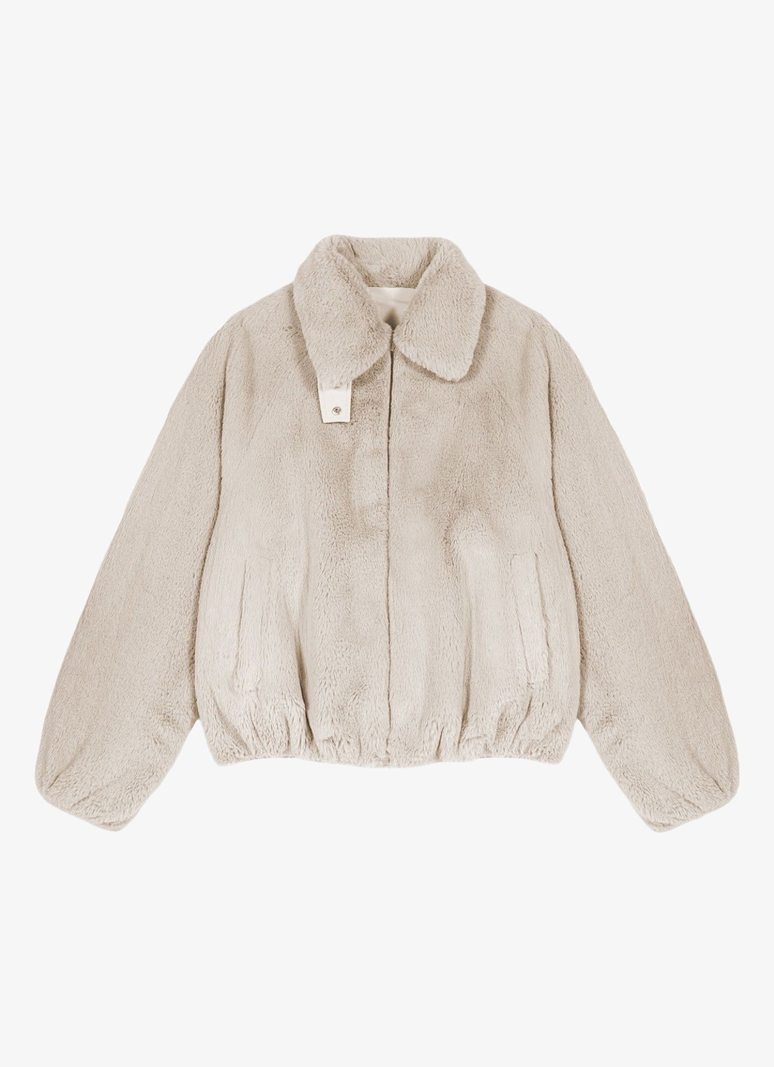 Maje Reversible jack van imitatiebont met steekzakken - detail 5 beige
