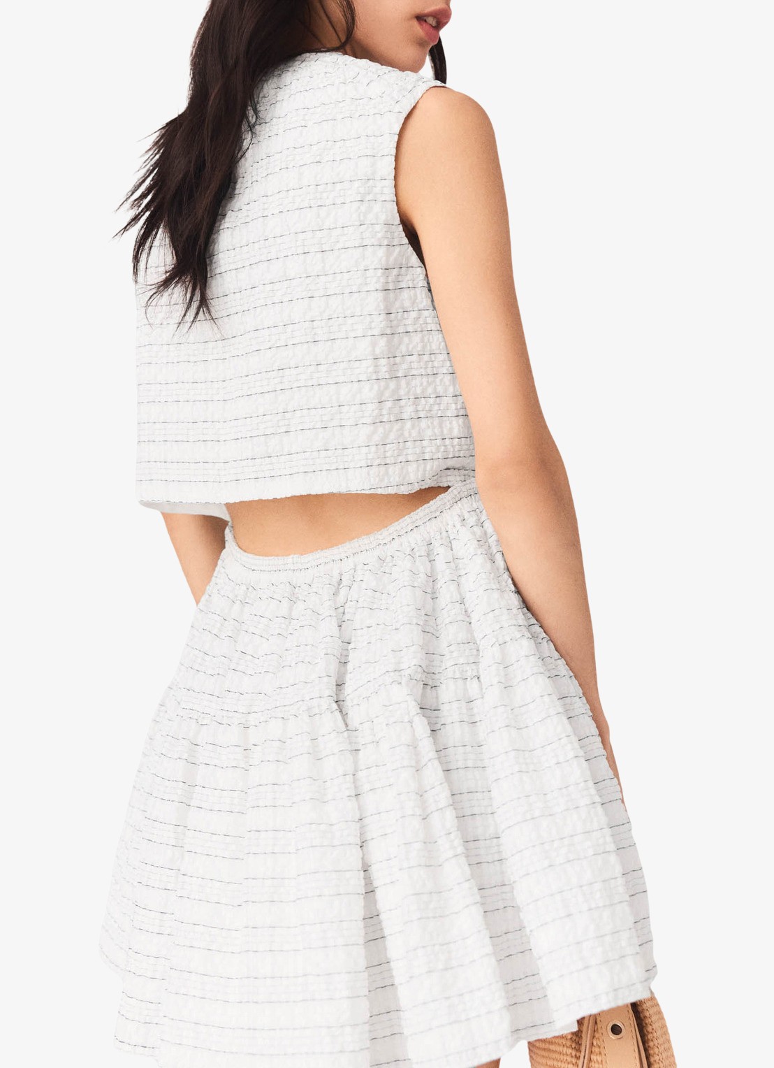 Maje Ribianco mini jurk met streepprint - detail 7 wit
