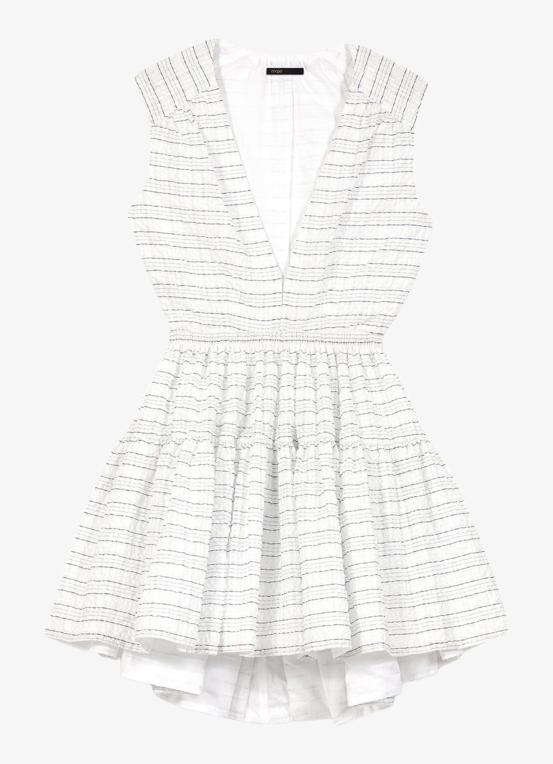 Maje Ribianco mini jurk met streepprint - voorkant 2 wit