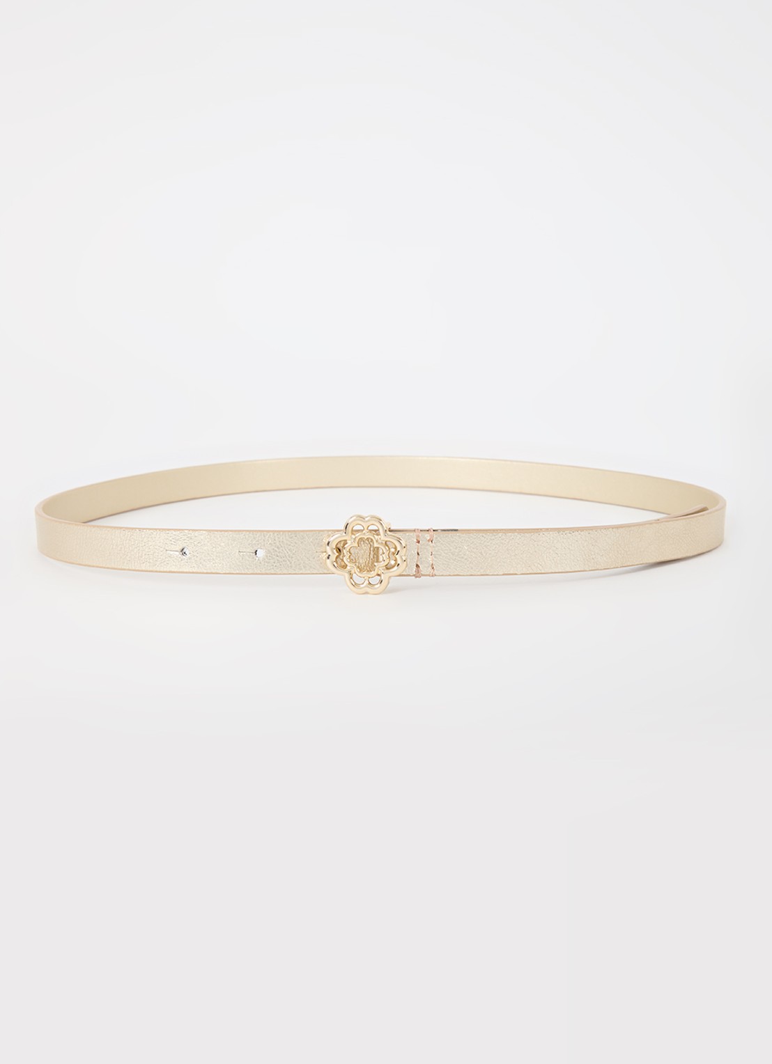 Maje Riem van kalfsleer met metallic finish - voorkant 2 goud