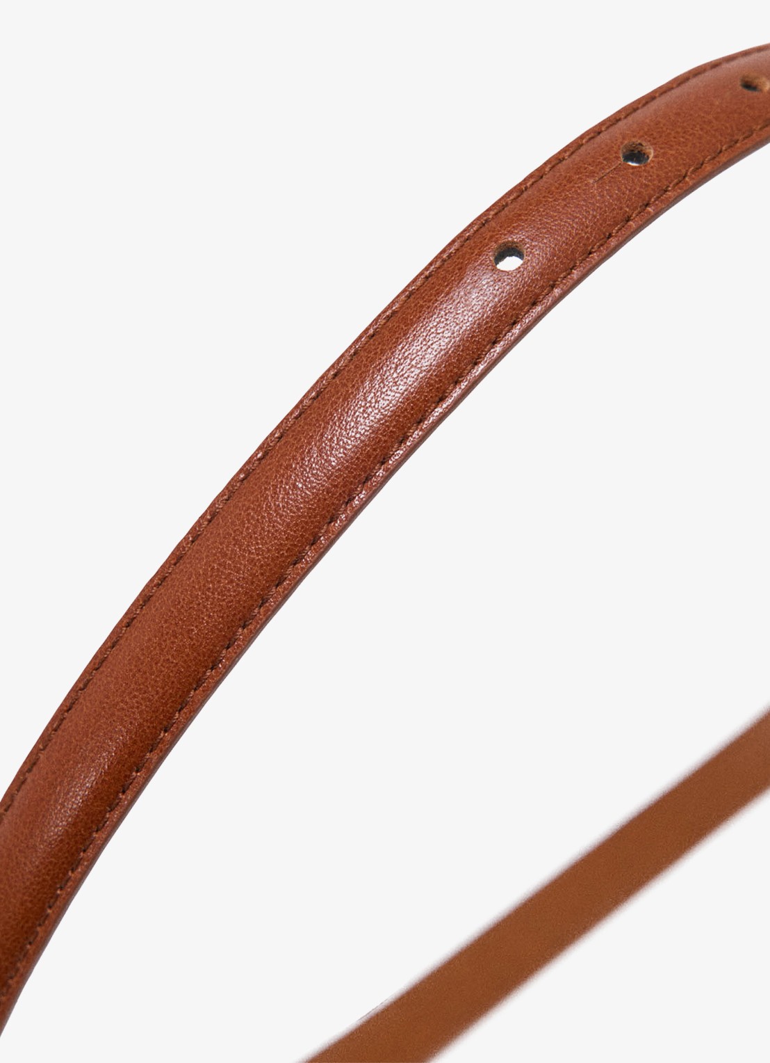 Maje Riem van koeienleer met logo - detail 3 cognac