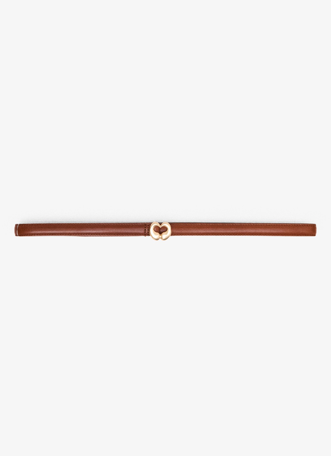 Maje Riem van koeienleer met logo - voorkant 6 cognac