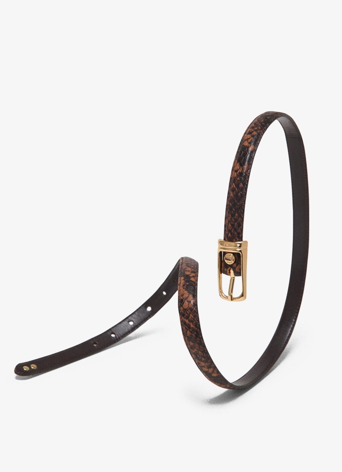 Maje Riem van koeienleer met slangenprint - detail 2 bruin