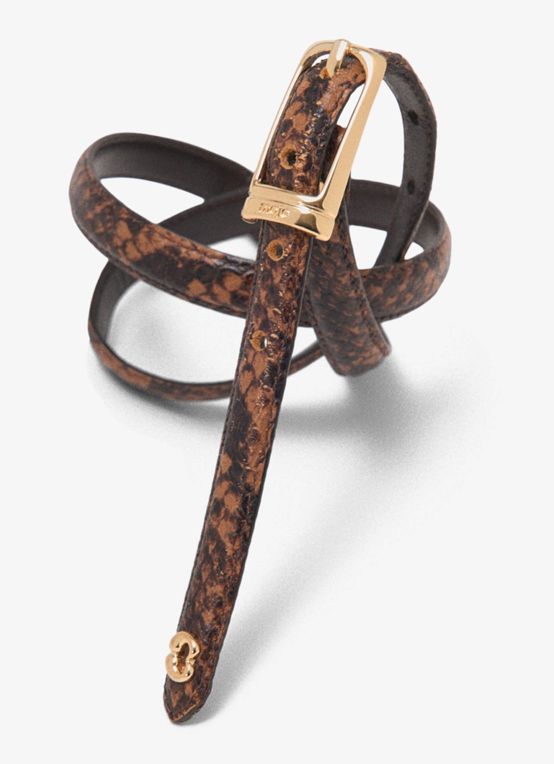 Maje Riem van koeienleer met slangenprint - detail 5 bruin