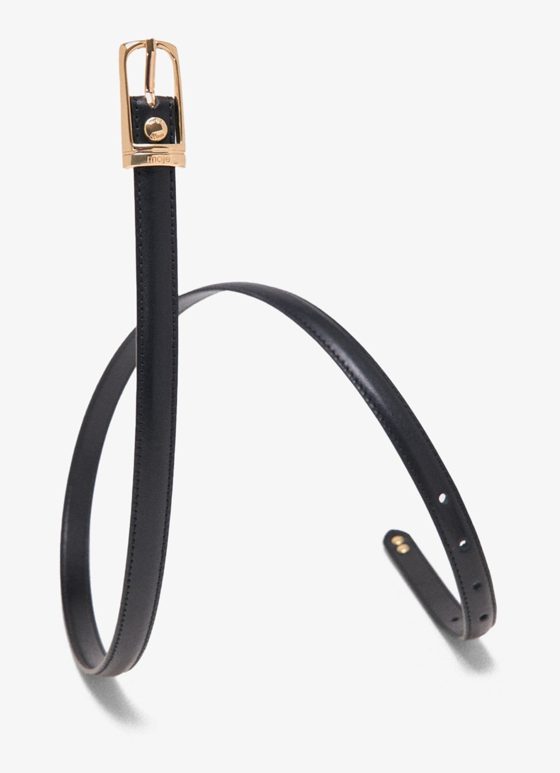 Maje Riem van koeienleer - detail jeans
