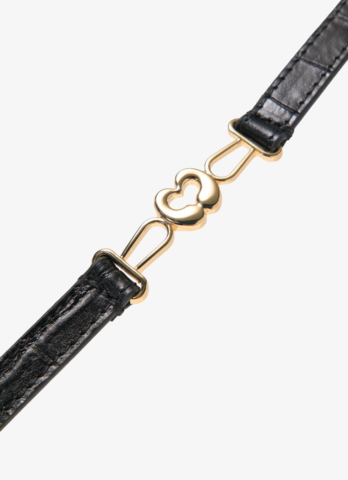 Maje Riem van leer met croco structuur - detail 6 zwart