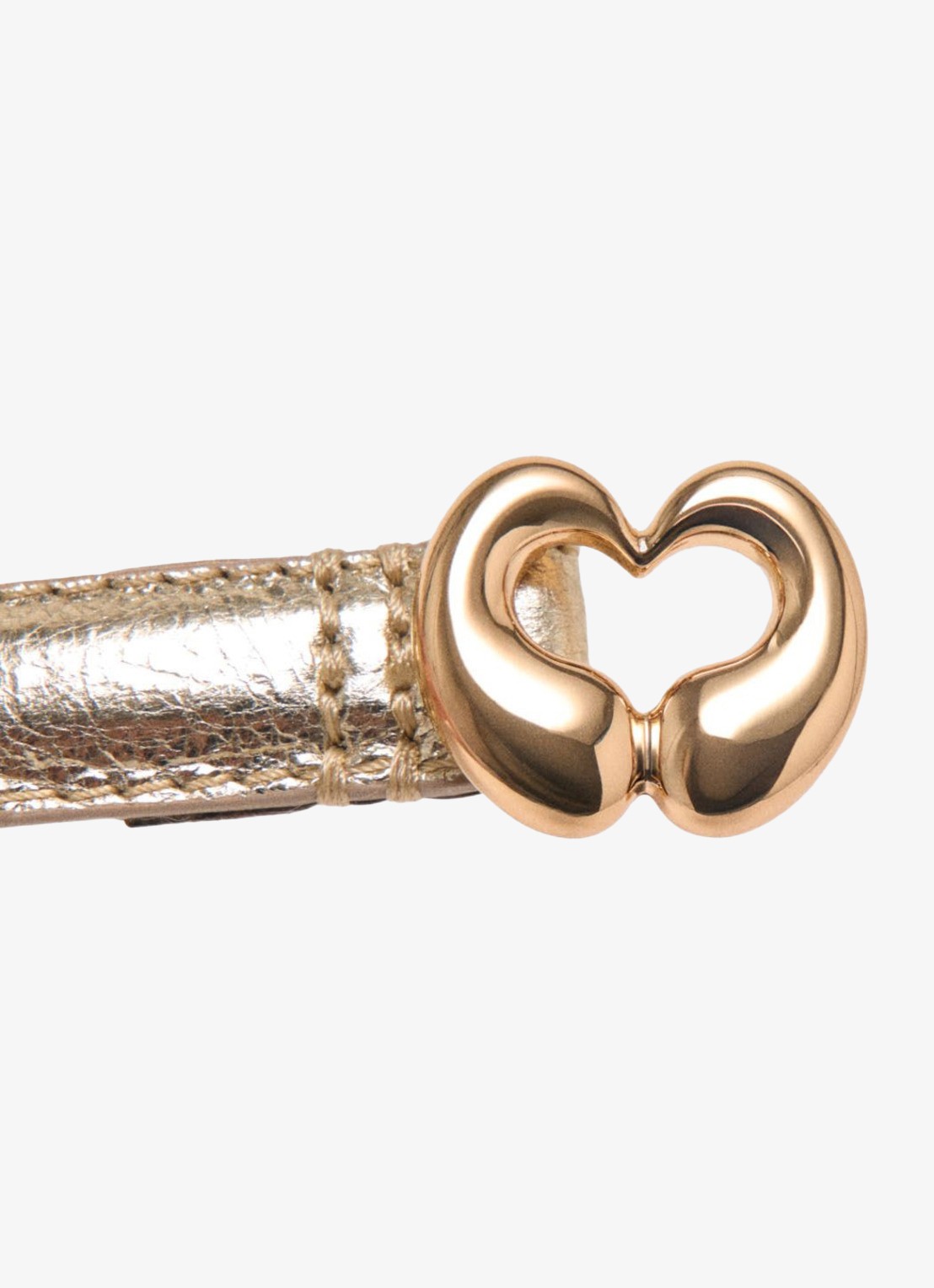Maje Riem van leer met metallic finish - detail 6 goud