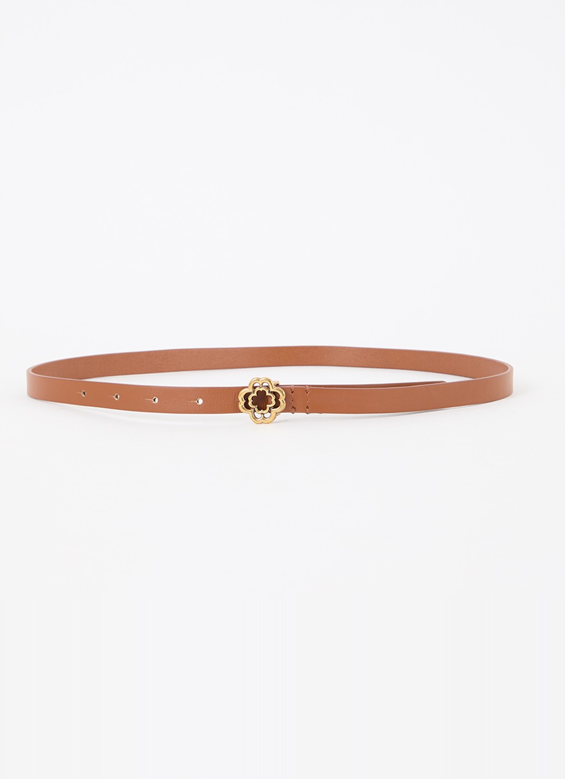 Maje Riem van leer - voorkant 2 cognac