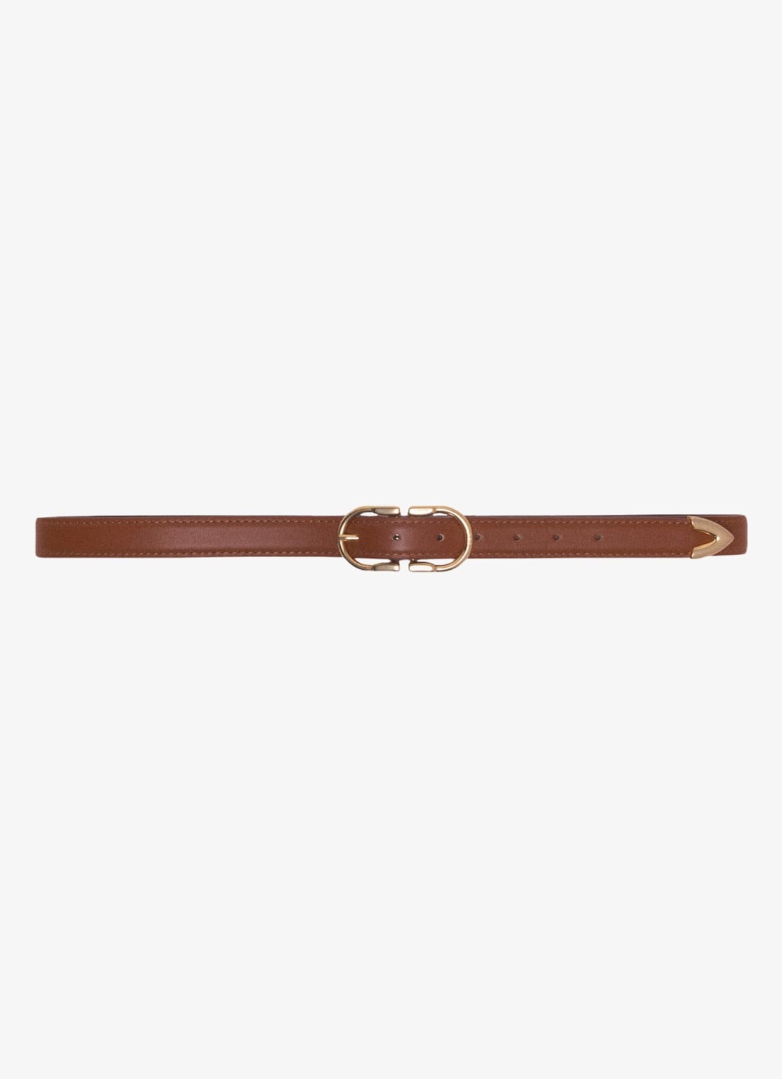 Maje Riem van leer - voorkant 3 camel
