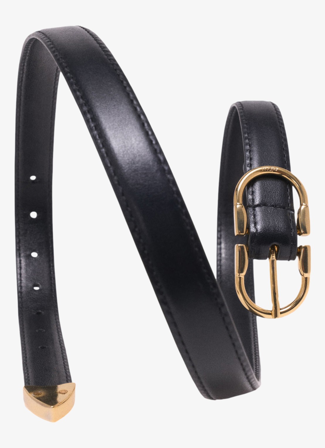 Maje Riem van leer - detail 2 zwart