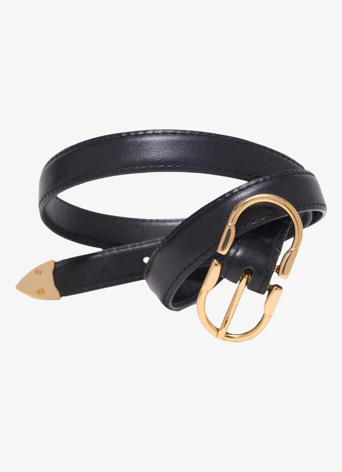 Maje Riem van leer - detail 3 zwart