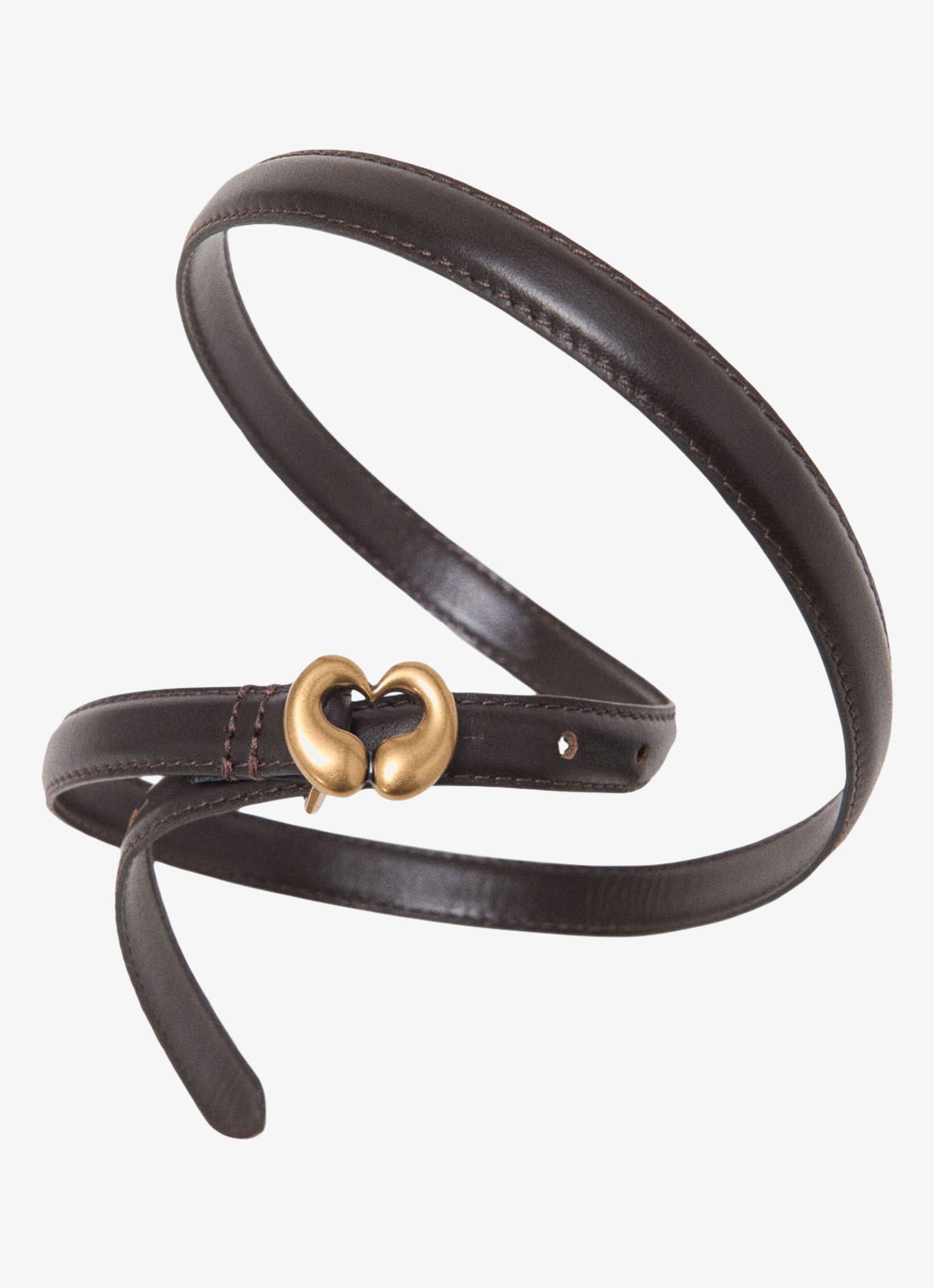 Maje Riem van leer - detail 2 donkerbruin