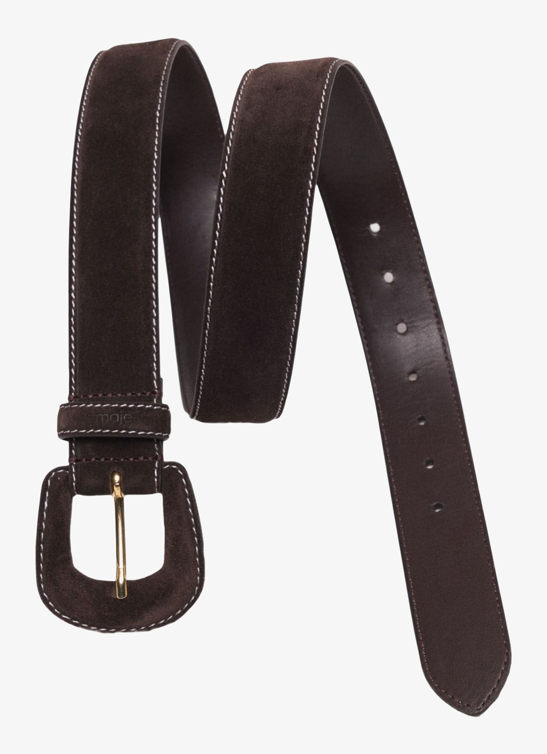 Maje Riem van suède - detail 4 donkerbruin