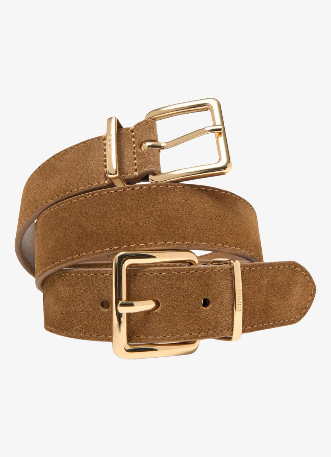 Maje Riem van suède - detail camel