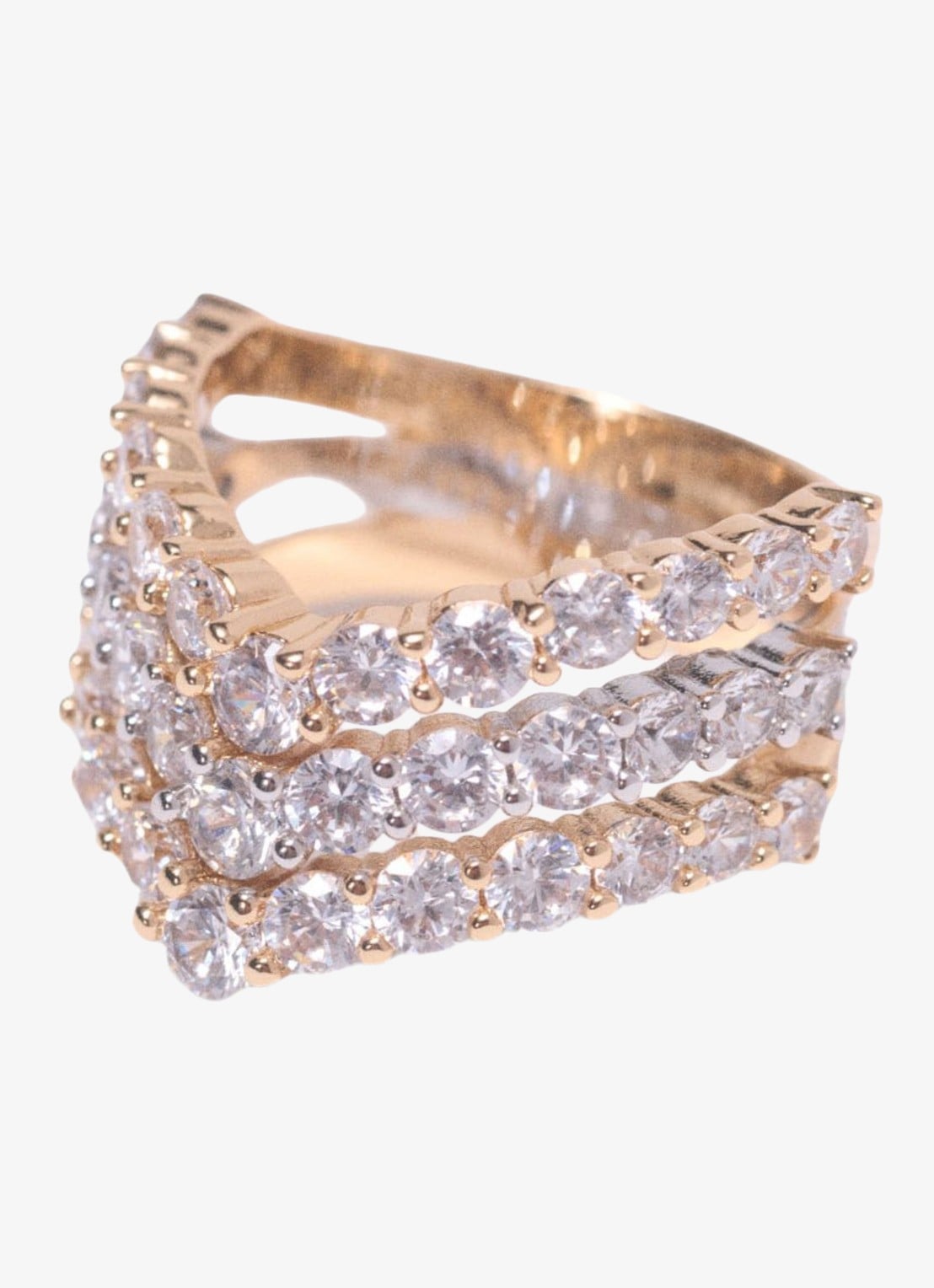 Maje Ring met zirkonia - achterkant 6 goud