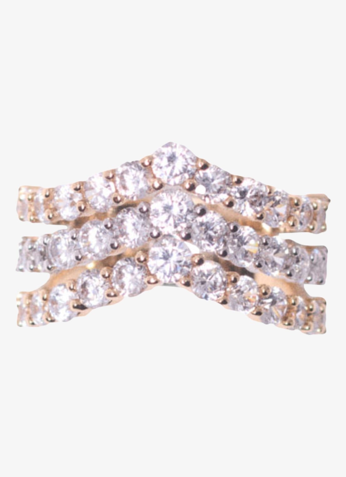 Maje Ring met zirkonia - voorkant 4 goud