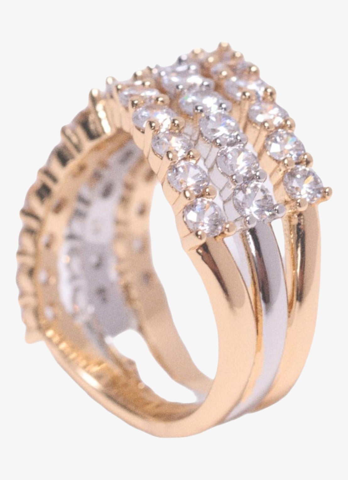 Maje Ring met zirkonia - voorkant 5 goud