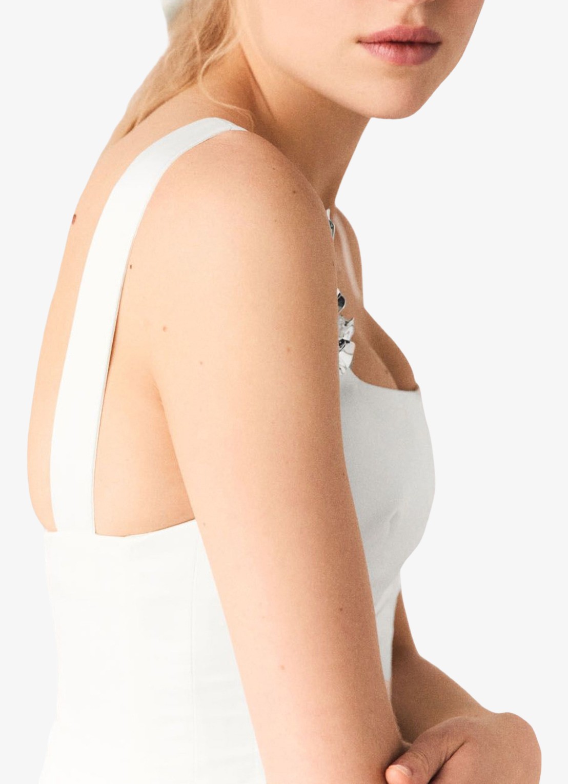 Maje Ripalace mini jurk met bloem detail - detail 5 wit