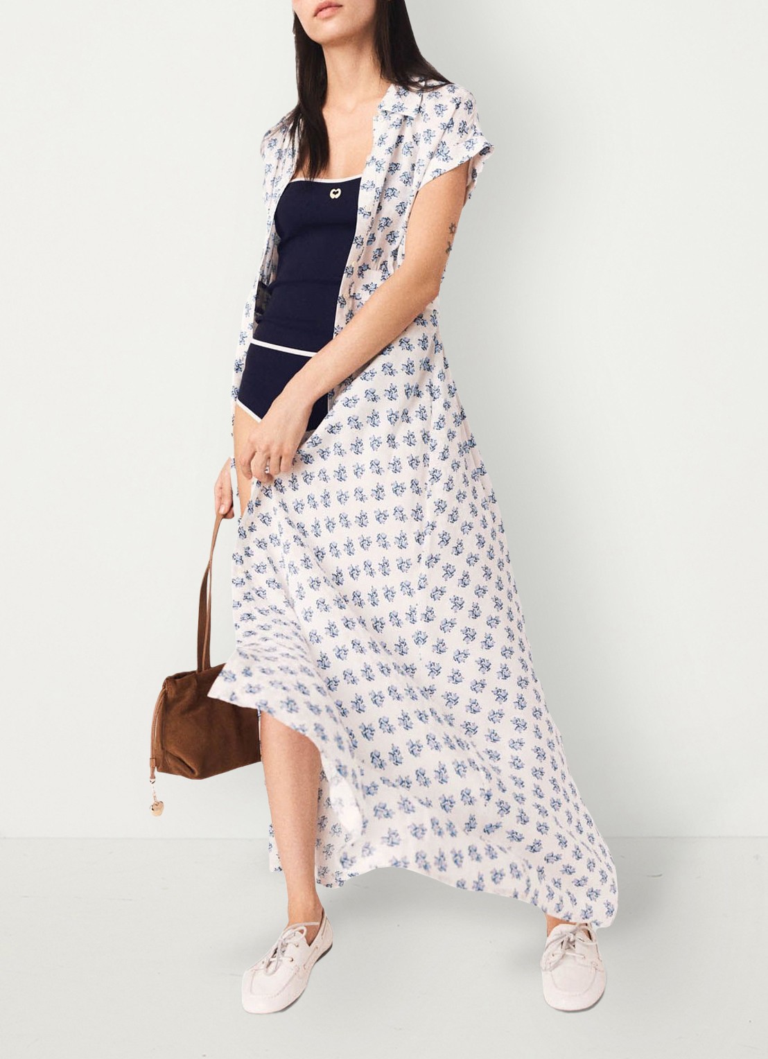 Maje Rubarsemi blousejurk met bloemenprint - detail 6 blauw