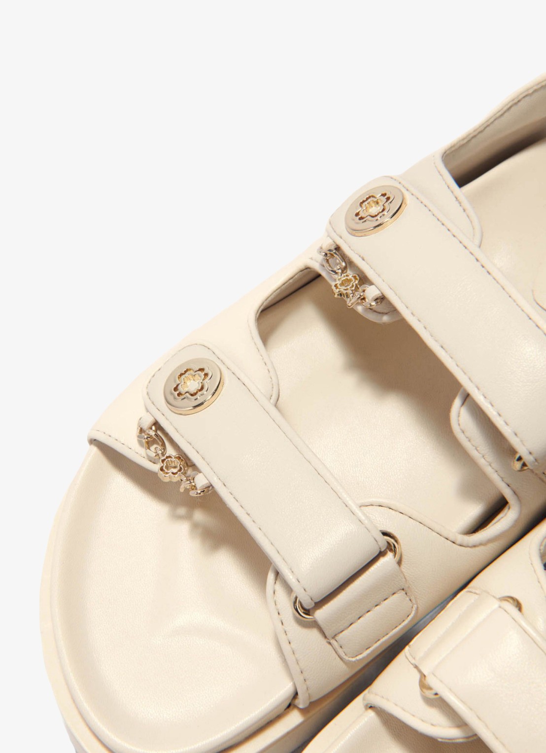 Maje  Sandaal van leer - detail 2 beige