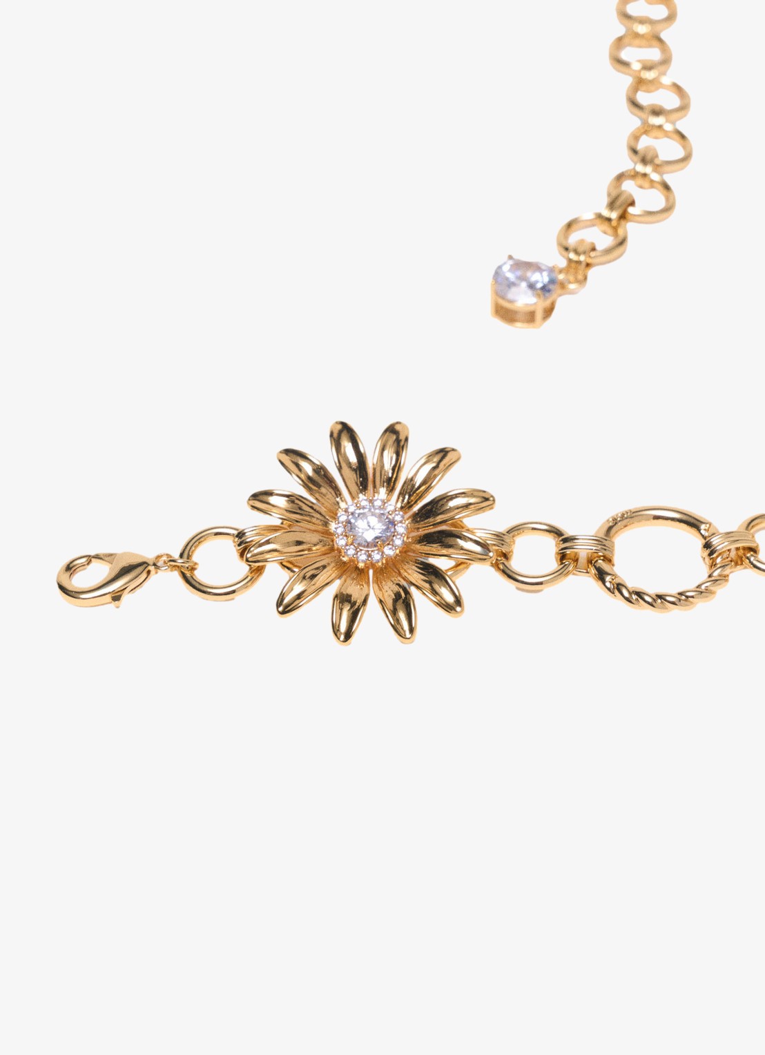 Maje Schakelriem met zirkonia - detail 2 goud