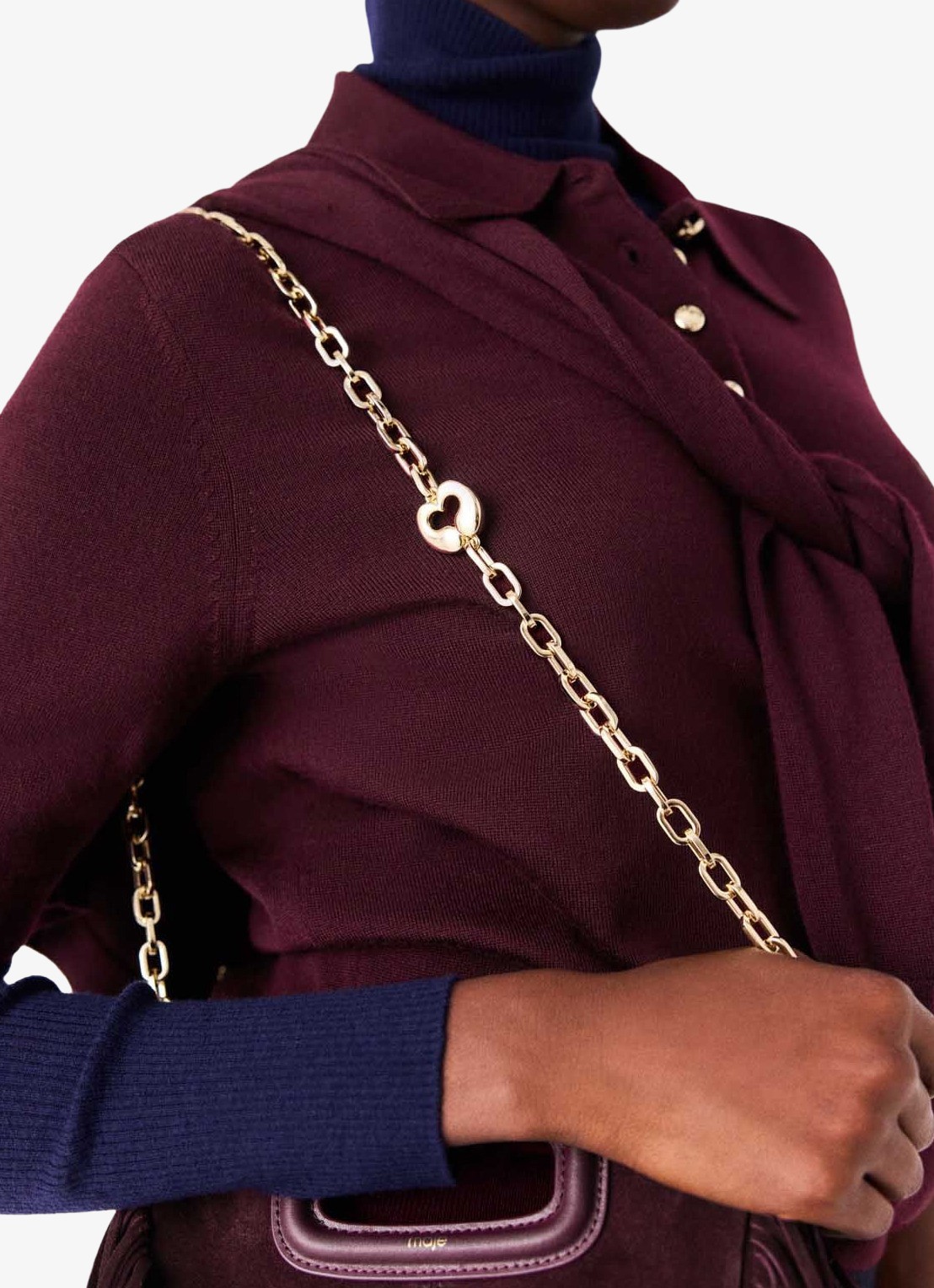 Maje Schouderriem - detail 7 goud