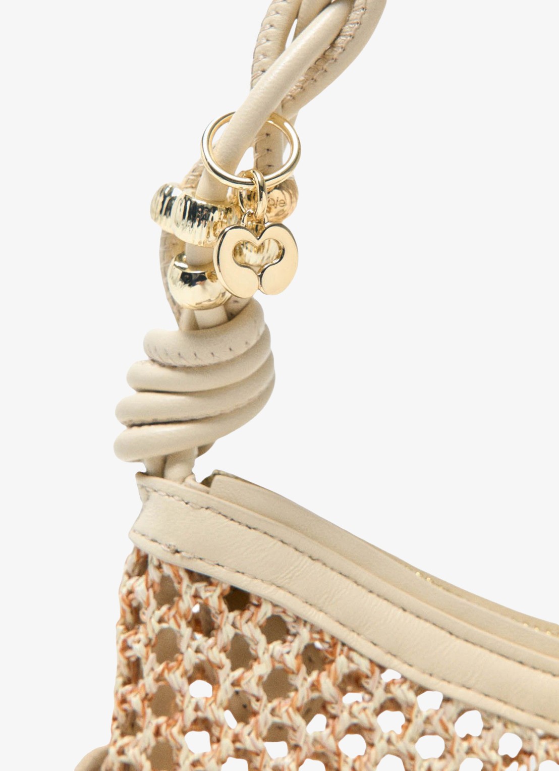 Maje Schoudertas met franjes - detail 4 beige