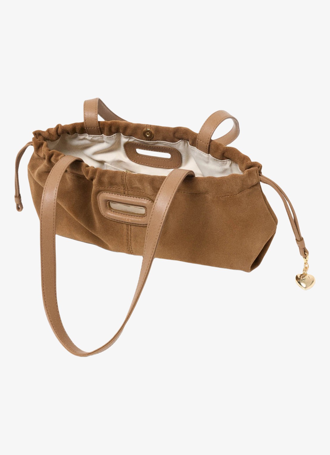 Maje Schoudertas met hanger - achterkant 8 camel