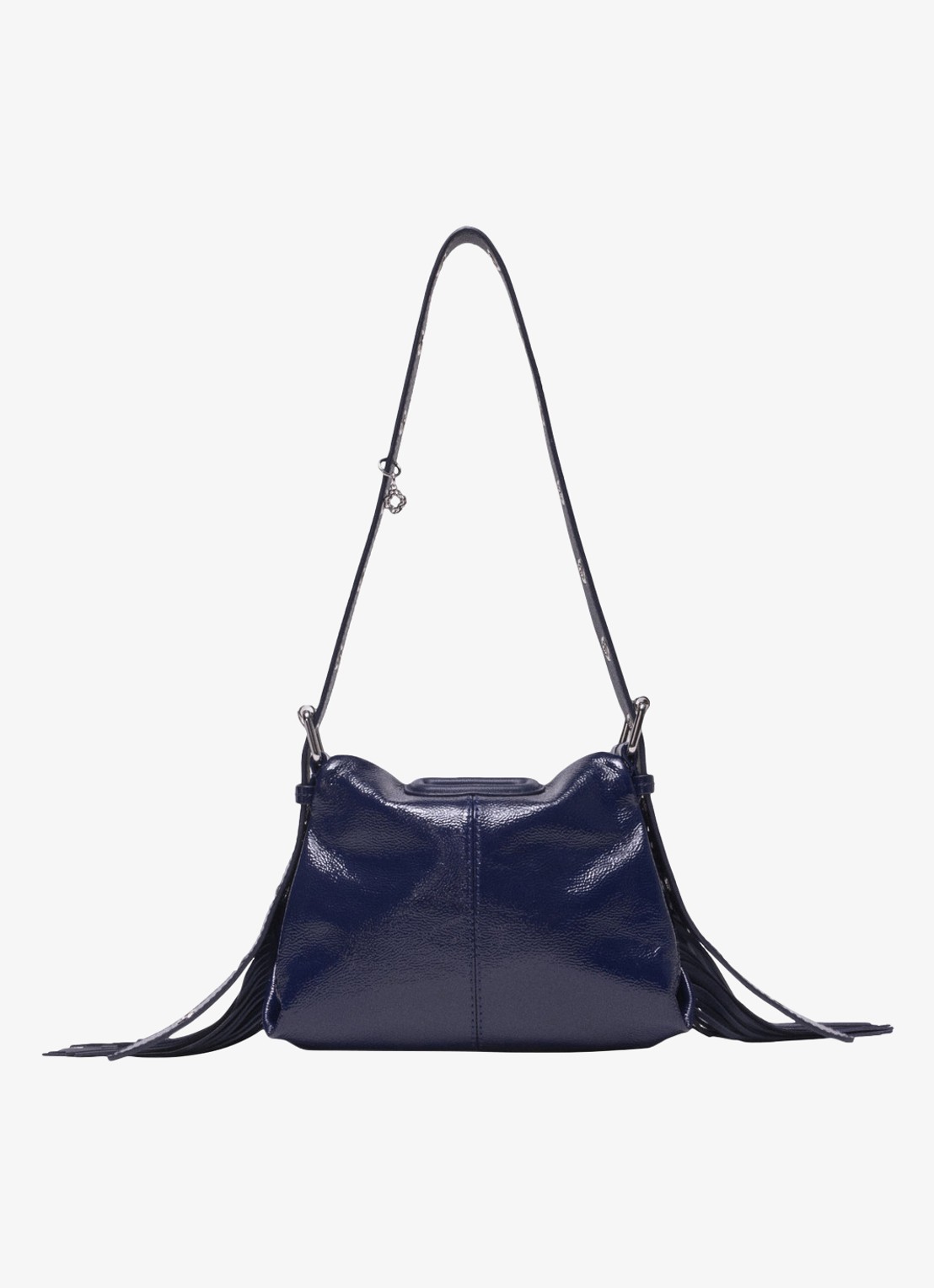 Maje Schoudertas van lakleer - voorkant donkerblauw
