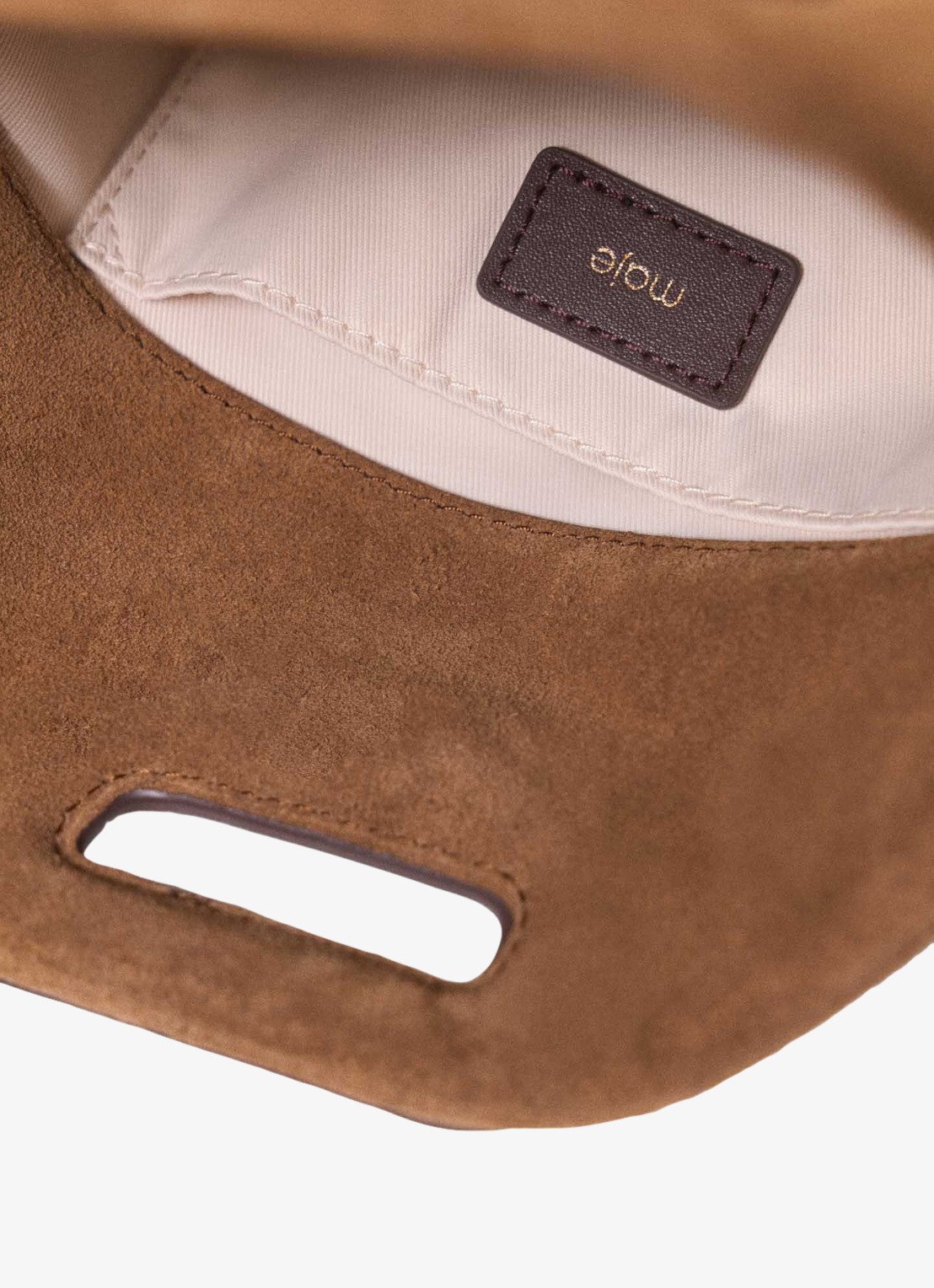 Maje Schoudertas van leer - detail 5 bruin