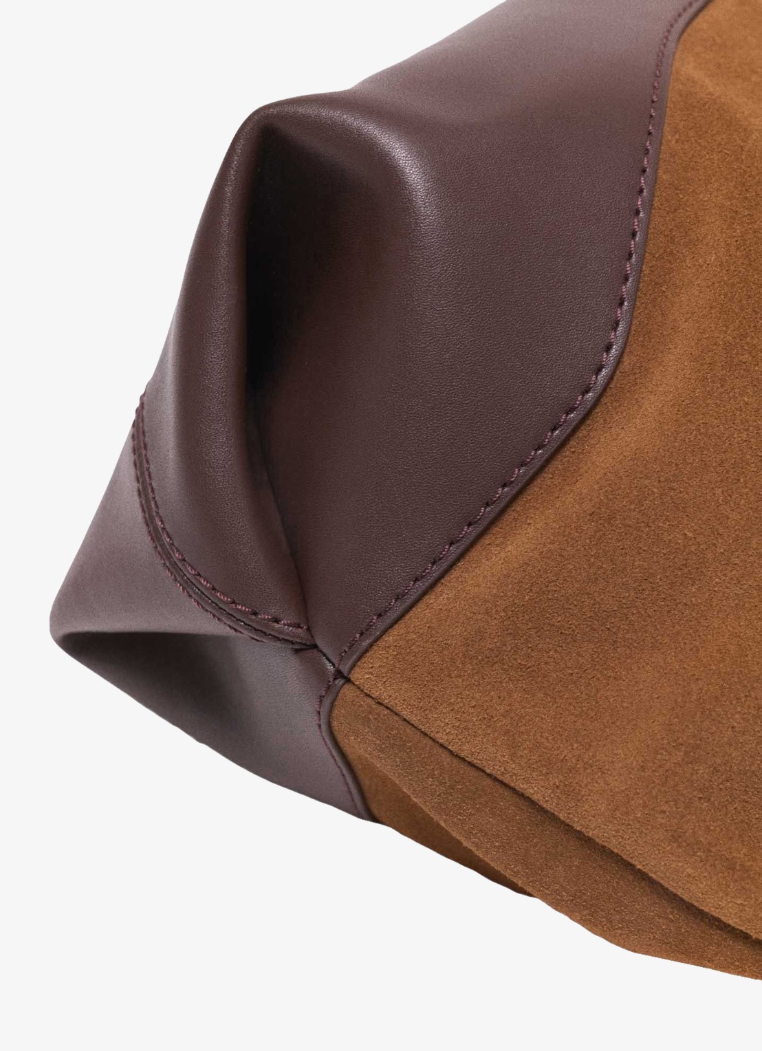 Maje Schoudertas van leer - detail 4 bruin